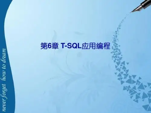 网络数据库SQL Server 2012教程第6章 T-SQL应用编程