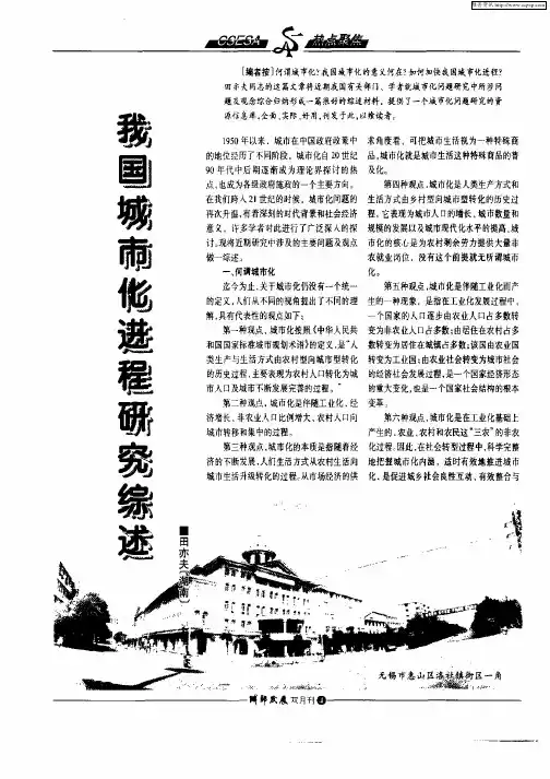 我国城市化进程研究综述