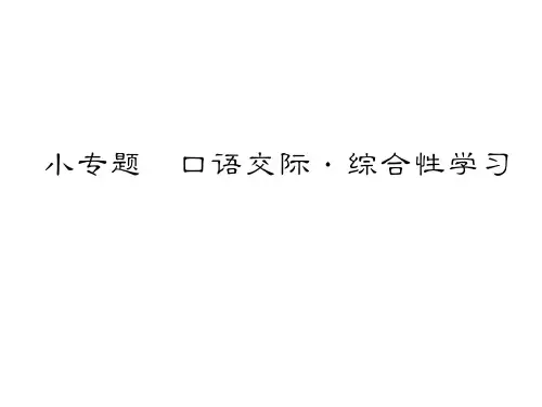 2018年语文版(2017版)八年级下册语文习题课件:小专题 口语交际 综合性学习 (共10张PPT)