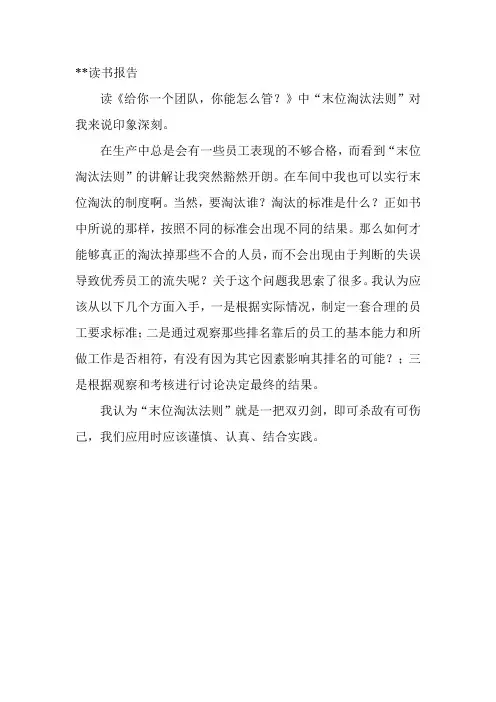 《给你一个团队,你怎么管？》读书报告