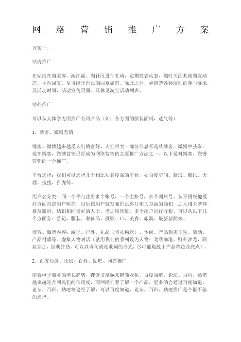 网络营销推广方案