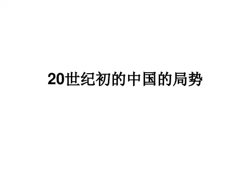 20世纪初中国的时局