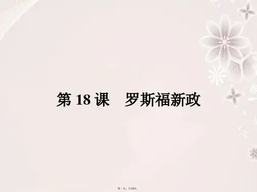 高中历史第六单元世界资本主义经济政策的调整18罗斯福新政课件新人教版必修2