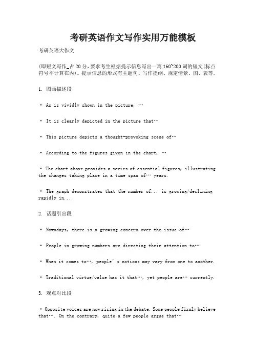 考研英语作文写作实用万能模板