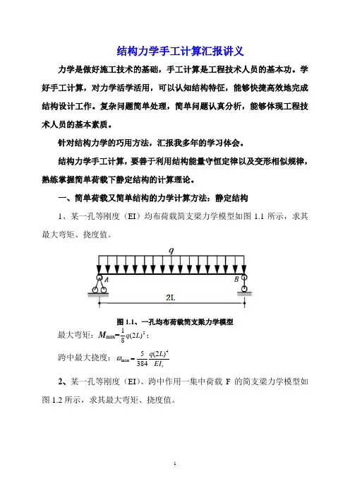 结构力学手工计算(小灰笔记版)