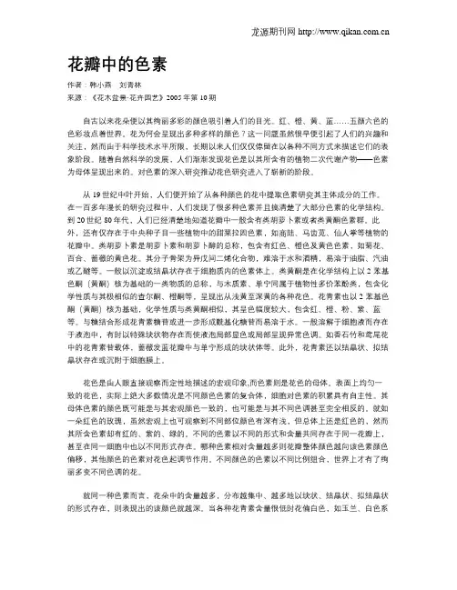花瓣中的色素