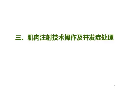 肌内注射法操作并发症预防及处理PPT课件