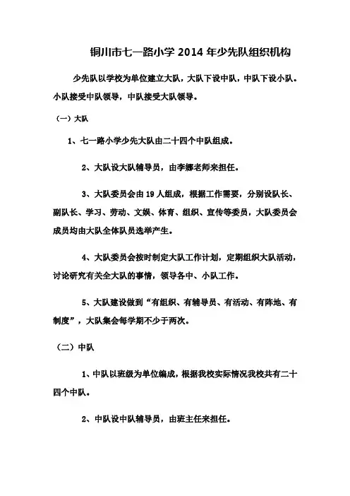 学校少先队组织机构