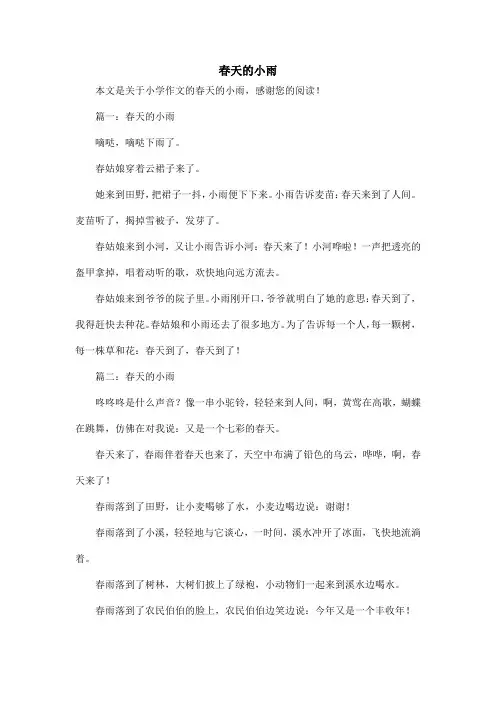 春天的小雨_小学作文