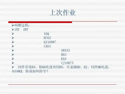桥牌防守基本打法7特殊防守2