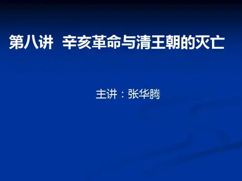 第八讲 辛亥革命与清王朝的灭亡分析