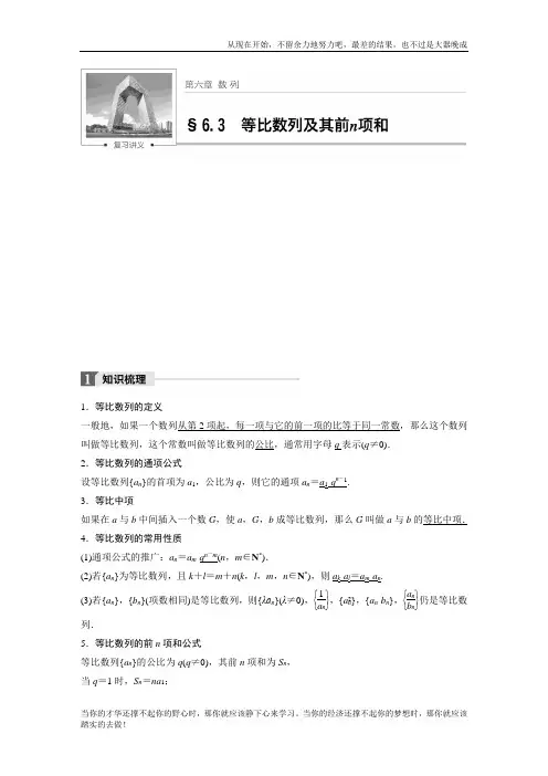 等比数列及其前n项和  高考考点精讲