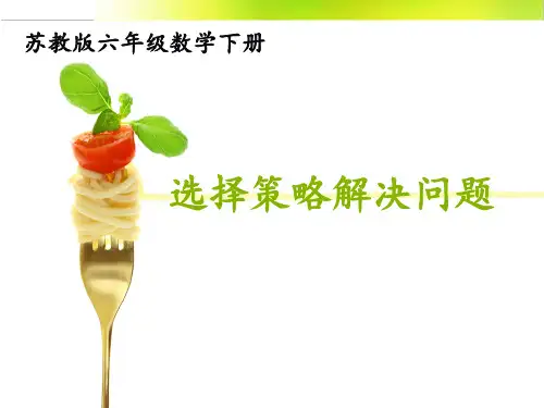 选择策略解决问题(一)