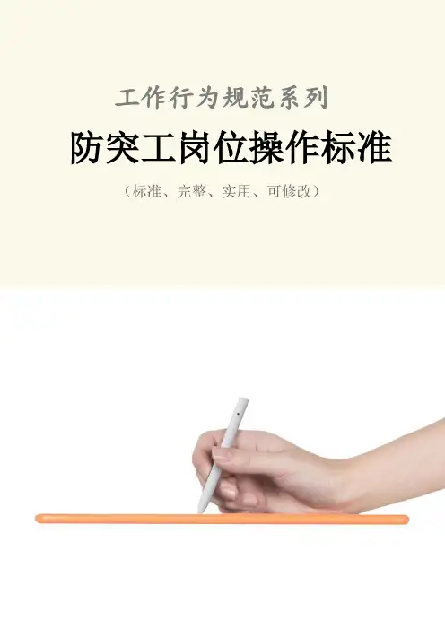 防突工岗位操作标准范本