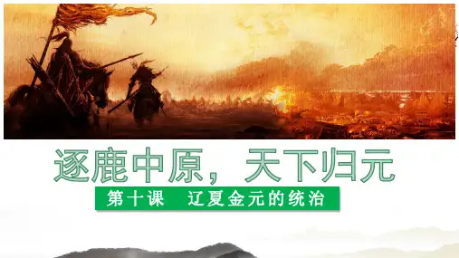 中外历史纲要 第10课 辽夏金元的统治