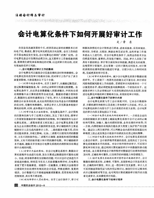 会计电算化条件下如何开展好审计工作