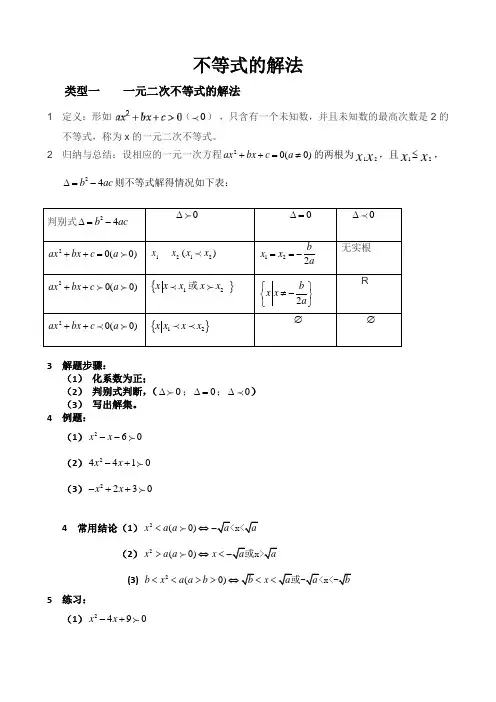 不等式解法