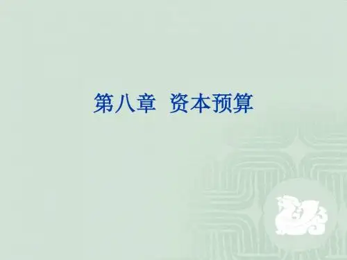 第八章 财务管理资本预算