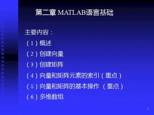 第二章MATLAB语言基础