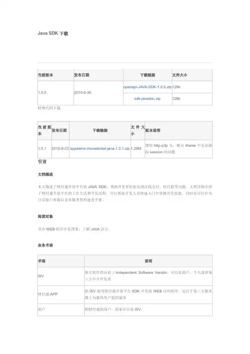财付通API接口文档