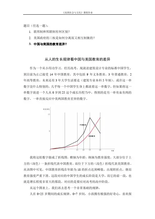 《美国社会与文化》课程作业