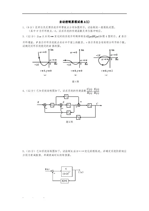 《自动控制原理》试卷及答案(A26套)