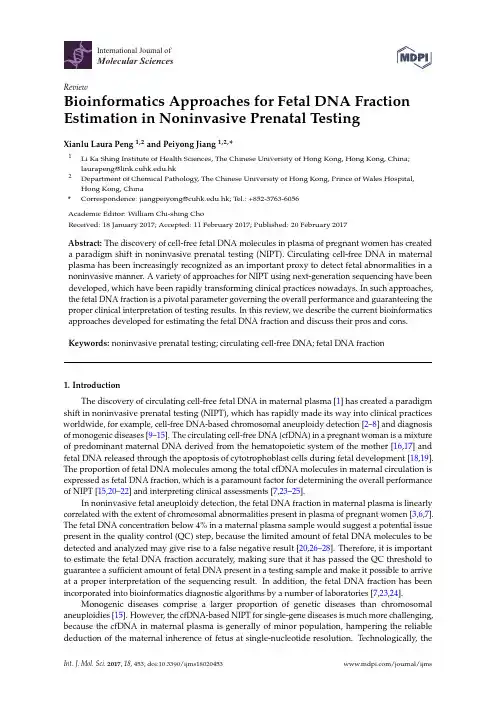 Bioinformatics Approaches for Fetal DNA Fraction Estimation in Noninvasive Prenatal Testing