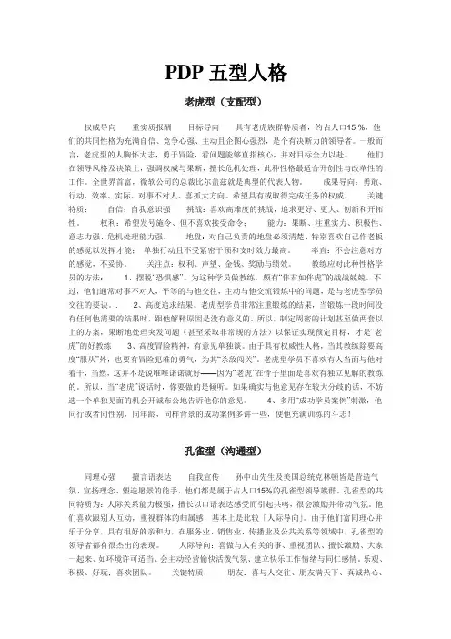 PDP五型人格