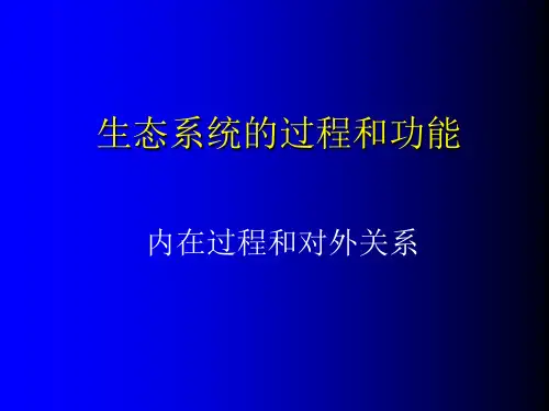 生态系统的过程和功能