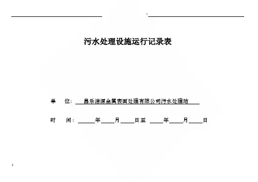 污水处理运行记录表2