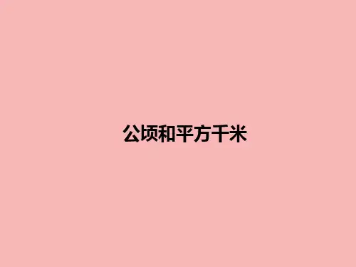 公顷和平方千米完整版PPT课件