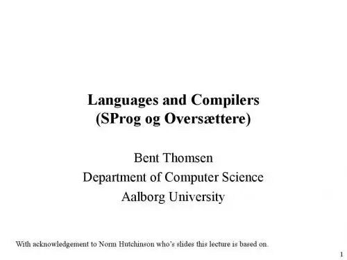 Languages and Compilers(SProg og Overs ttere)