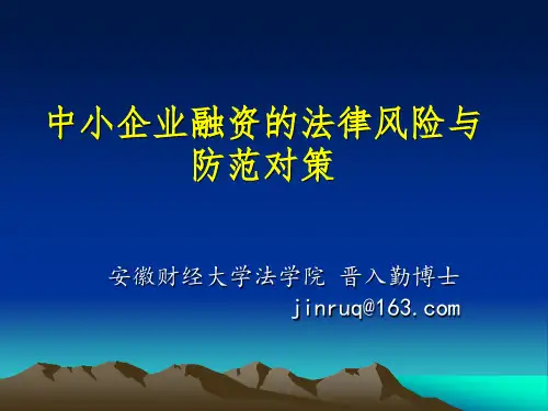 中小企业融资的法律风险与防范对策.ppt