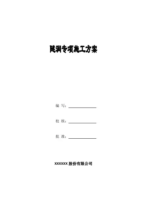 隧洞专项施工措施