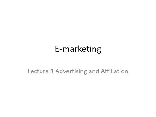 Lecture 3 Emarketing Advertising and Affiliation