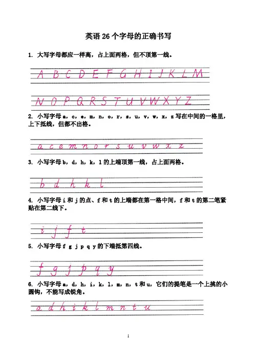 26个字母的正确写法