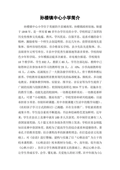 孙楼镇中心小学简介