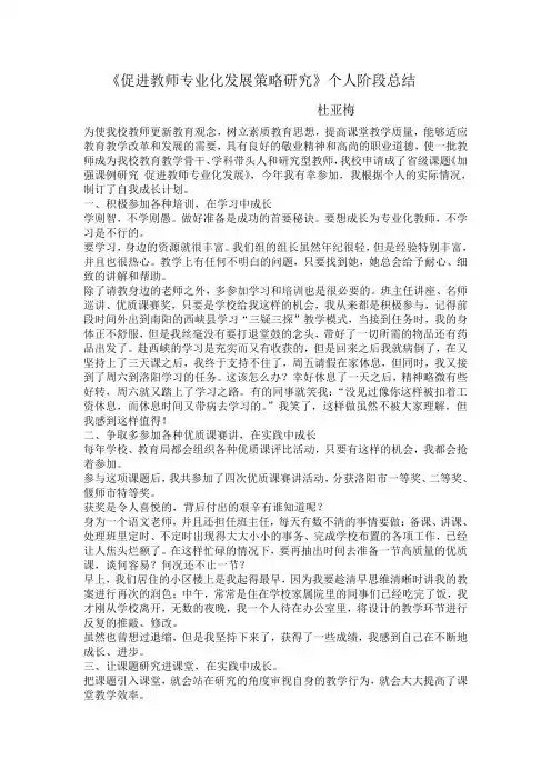 促进教师专业化发展策略研1