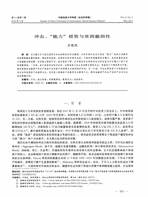 冲击、“能力”投资与贫困脆弱性