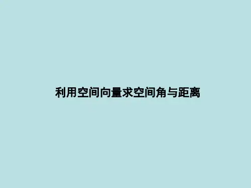 利用空间向量求空间角与距离