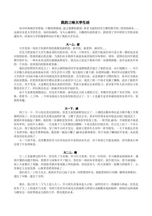 我的三味大学生活