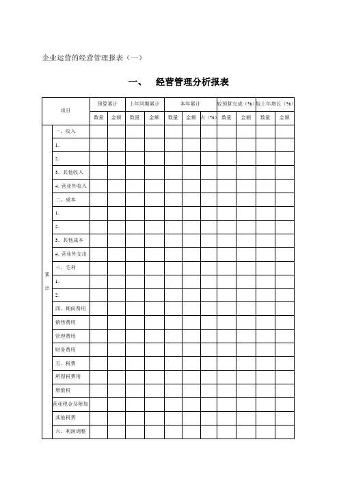 经营管理分析报表