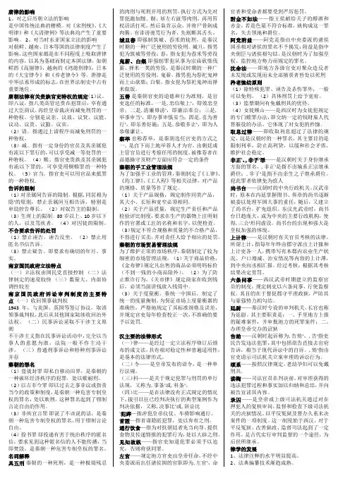 自考中国法制史重点归纳