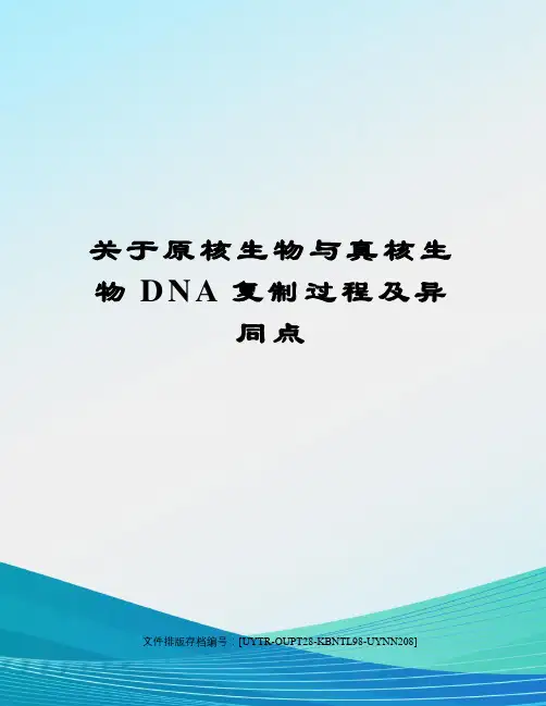 关于原核生物与真核生物DNA复制过程及异同点