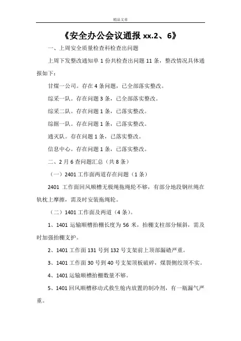 《安全办公会议通报2021.2、6》