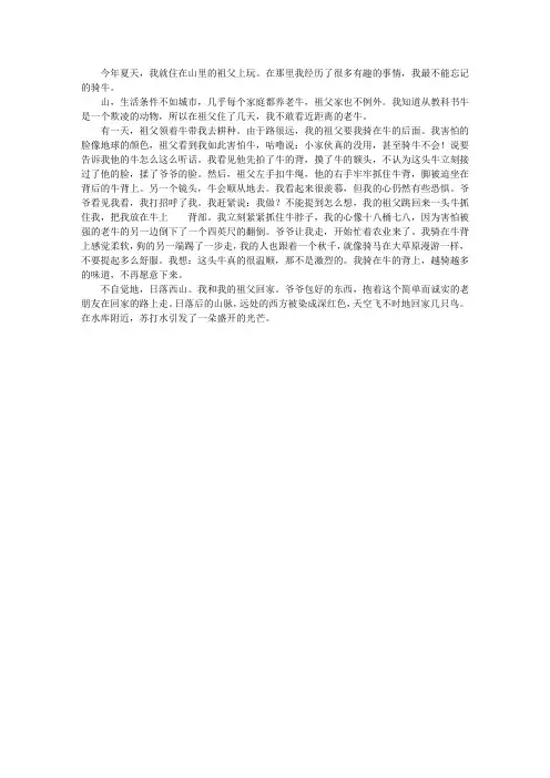 第一次骑牛