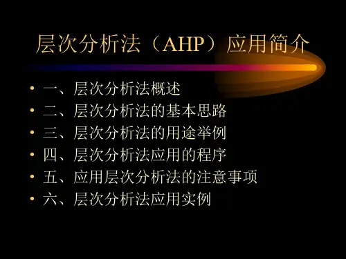 财务层次分析法(AHP)应用