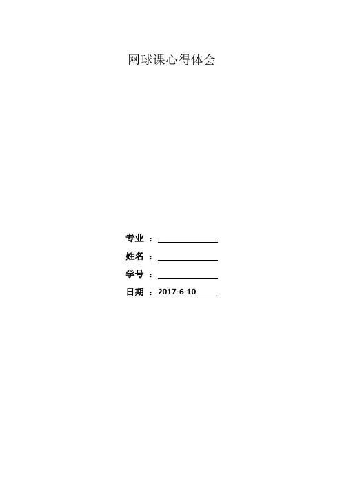网球心得体会