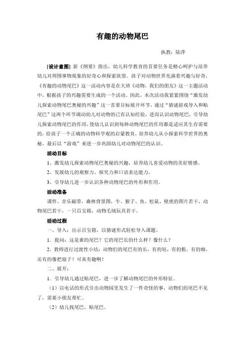 有趣的动物尾巴教案