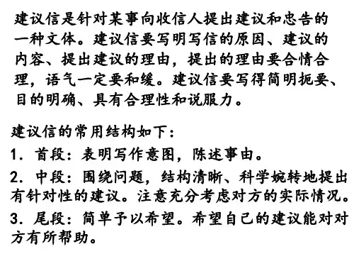 建议信(练习写作)